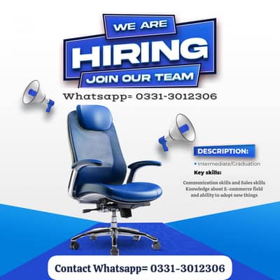 we are Hiring Female that Knowledge about E-commerce