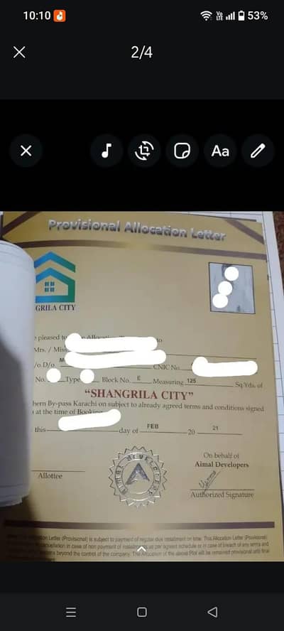 ShangriLa city plot 125 SQ yards