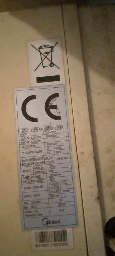 Midea 1.5 ton and LG 1 ton