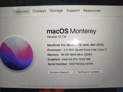 MacBook Pro Mid 2015 Quad Core Intel Core i7