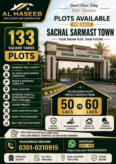 133 Sq. Yds Plots available for Sale