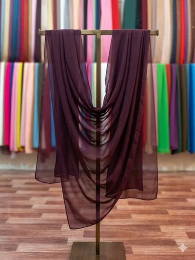 Luxury Danedar Chiffon Staller | Soft, Breathable & Elegant Scarf