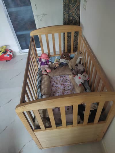 wooden baby cot