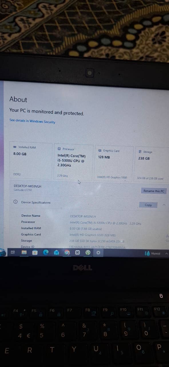 dell laptop latitude E7250 2