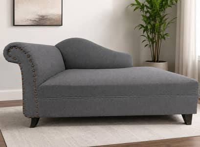 Grey Fabric Chaise Lounge Sofa – Elegant & Comfortable