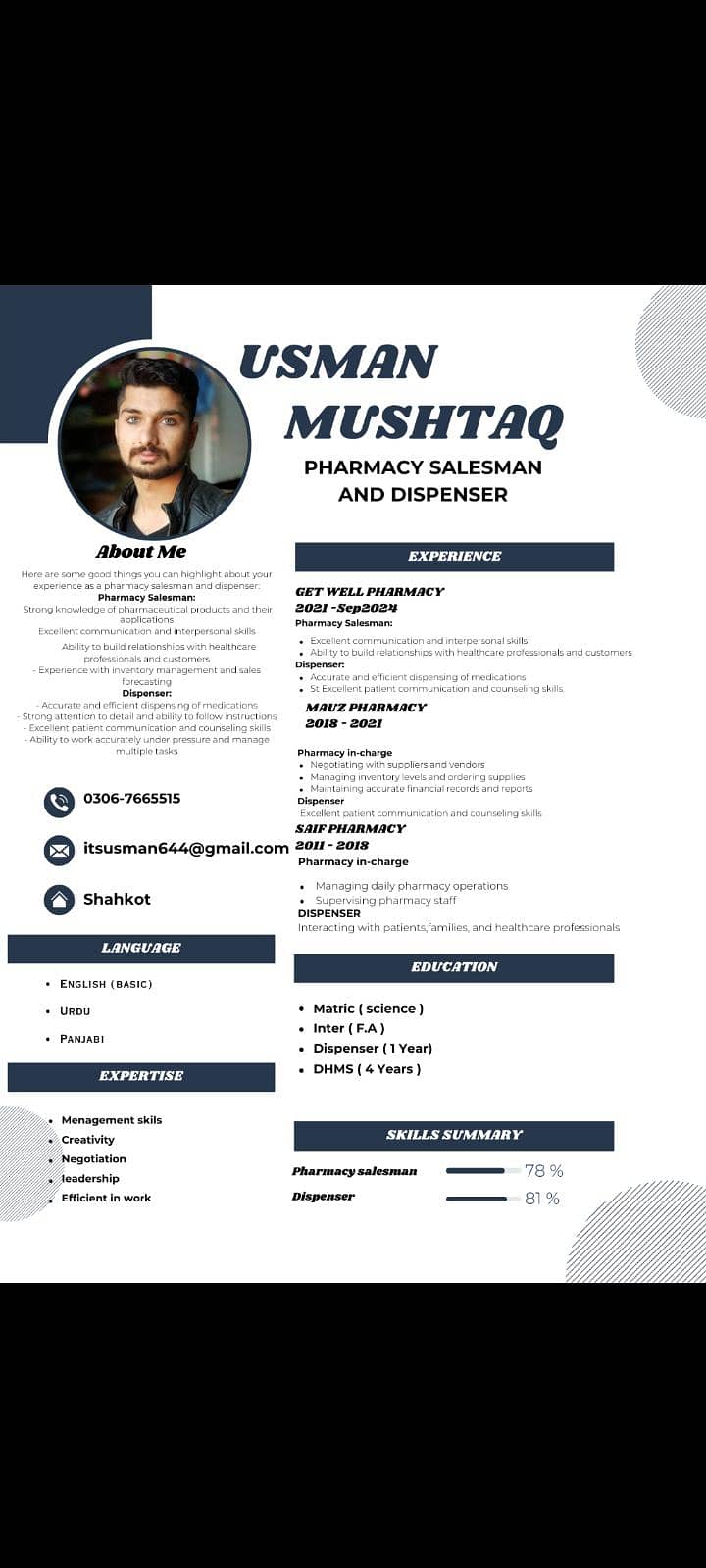 pharmacy salesman 0