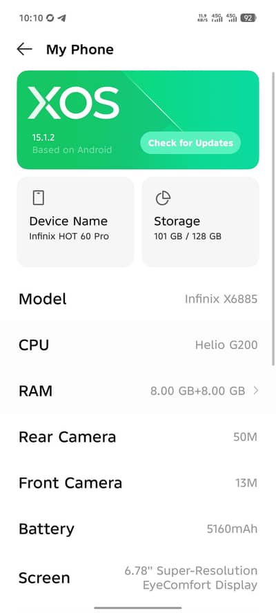 Infinix hot 60 pro all ok with box contact number 03478024726