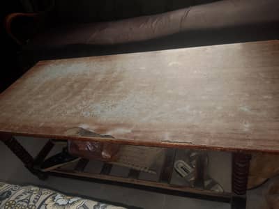 3 seater sofa with big table wood