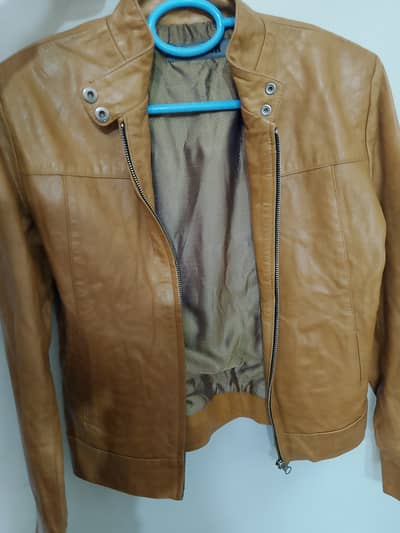 Matrix Leeather women Jacket, mustard yellow
