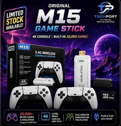 Original M15 Game Stick 4K Console with Wireless Controller