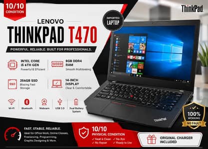 Lenovo ThinkPad T470 Intel Core i5 6th Gen 8GB DDR4 256GB SSD
