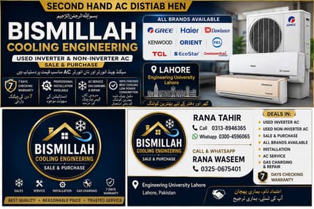 Air conditioner inverter & Non inverter har size k available hen