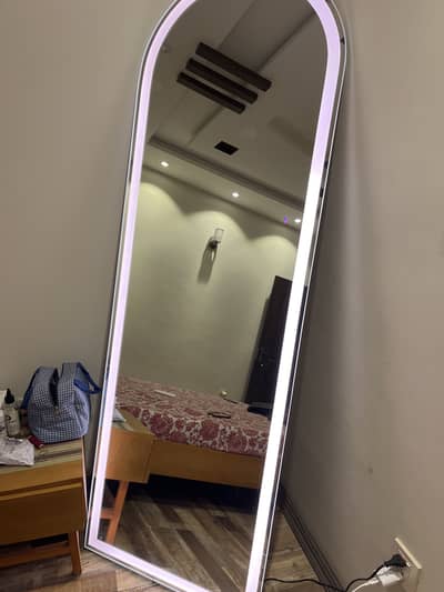 6 feet tall standing mirror with lights and stand