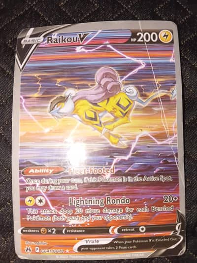 raikou V original pokemon card not good condition 5/10