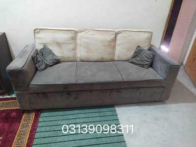 3 seater gray color used sofa