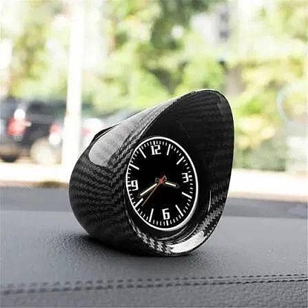 CAR DASHBOARD CARBON FIBER ANALOG CLOCK