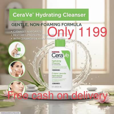 Cerave hydrating facewash -1199 main free cash on delivery