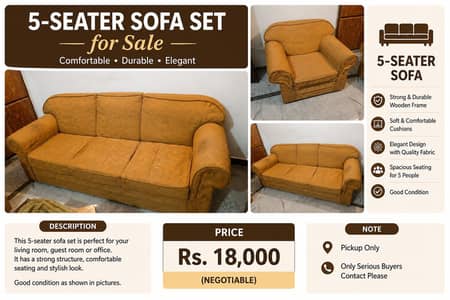 5-Seater Sofa Set for Sale