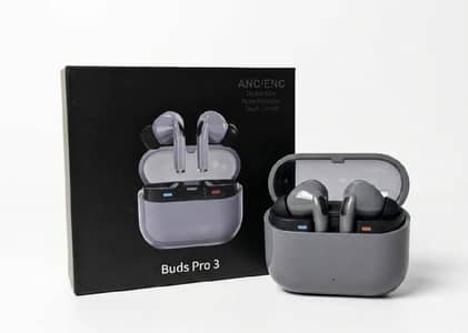 Buds 3 Pro Wireless Earbuds Bluetooth 5.3. Black, Grey & White