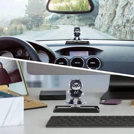 CAR DASHBOARD SLIDING SURFING MEOW BLACK CUTE CAT