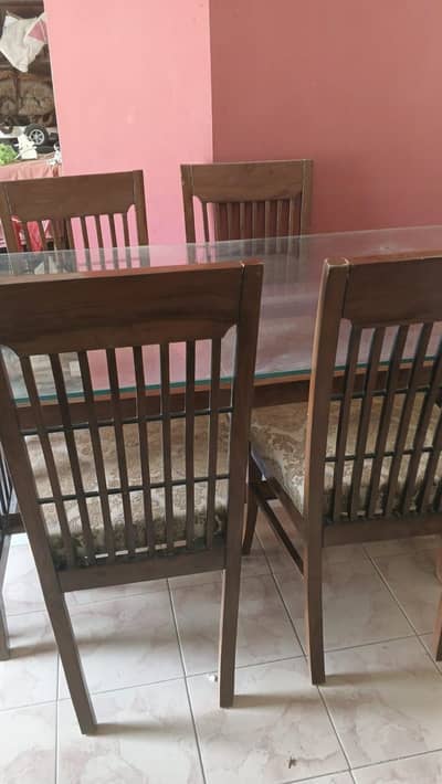 dining table pure wooden with 5 Seatr sofa