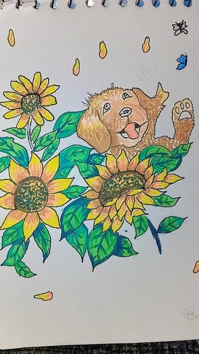 cute dog painting