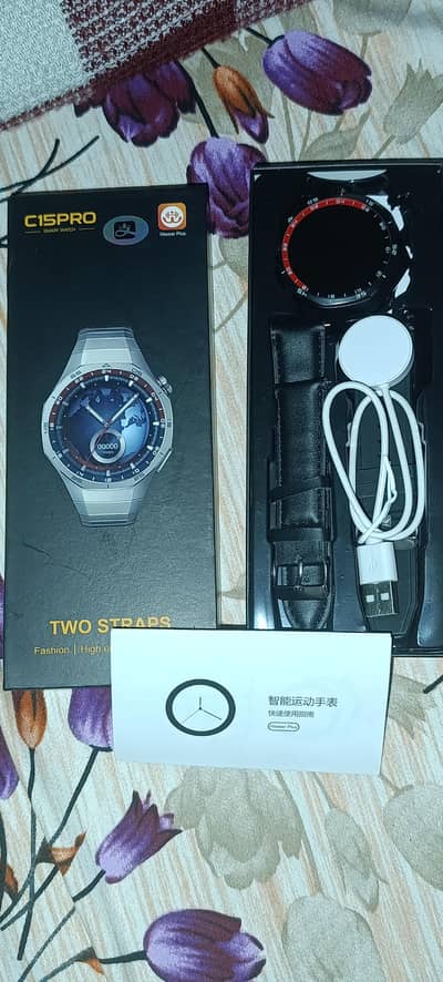 C15PRO Smart Watch  SMART WATCH  00000  TWO STRAPS  Fashion |  High e