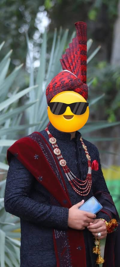 Embroidered Sherwani With Qula & Khussa