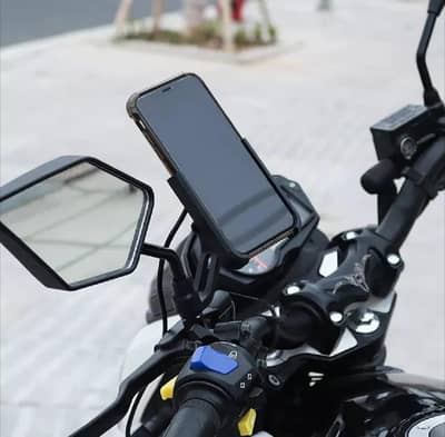 Motorcycle Mobile Holder With Charger Aluminium Body Durable