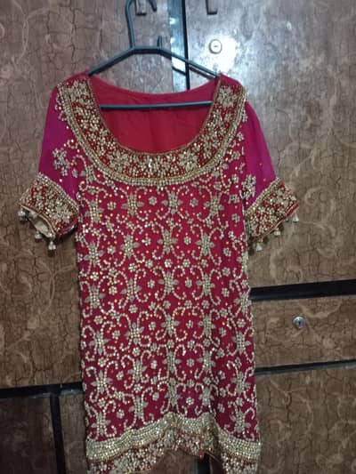 Bridal Lehenga – Maroon & Golden Heavy Embroidery for sale