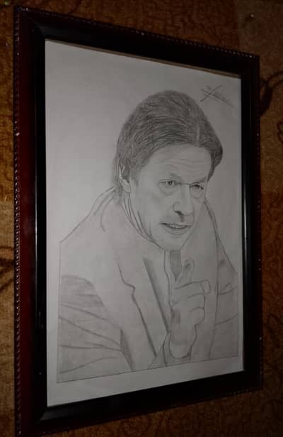 handmade pencil portrait Imran Khan