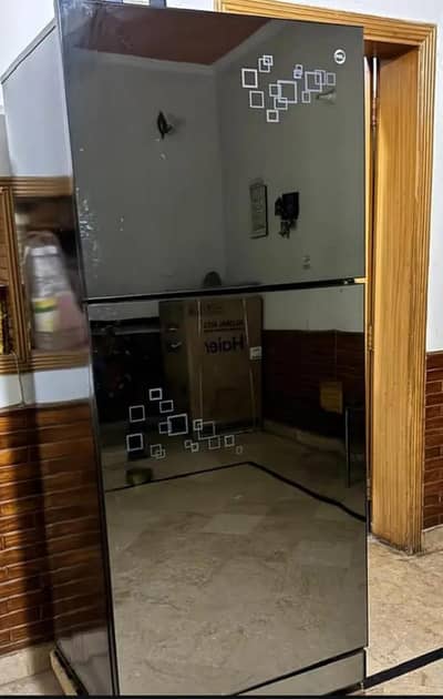 pel refrigerator black glass door
