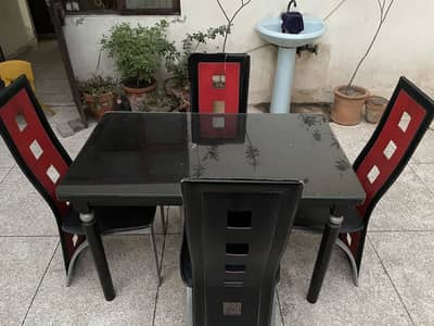 4 seater Dining Table set - Glass Top