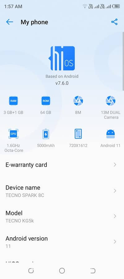 Tecno Spark 8C 4+64Gb All Ok Phone