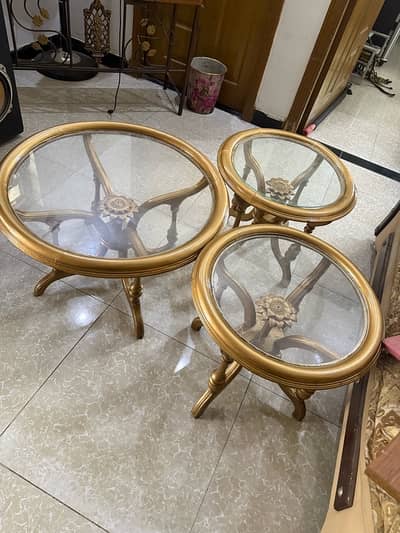 3 Golden Table set Excellent condition antique premium