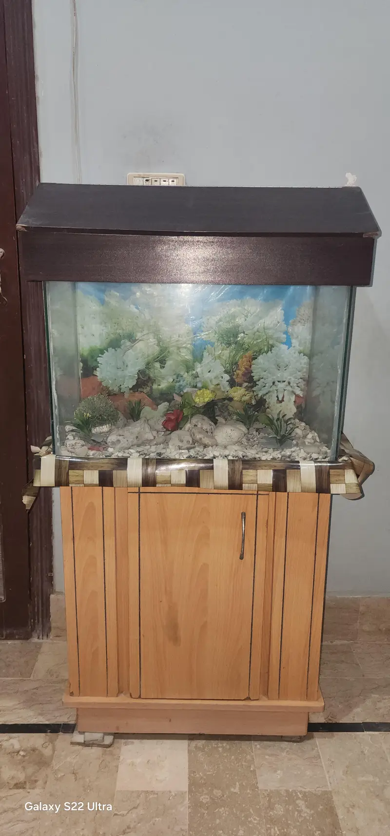 2x1x1.5 Feet Fish Tank - Full Setup with Wooden Cupboard & Accessories