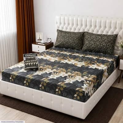 Beautiful Cotton Double Bed Sheet With 2 Pillow Covers