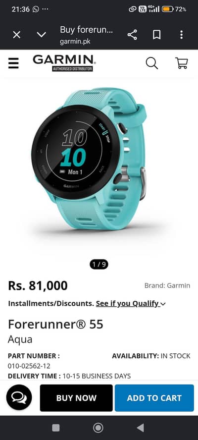 Garmin forerunner 55 Sports Watch.