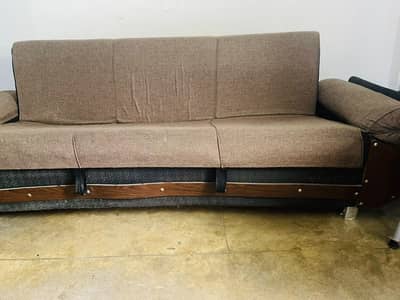 sofa cum bed, 2 side tables and mattress for sale