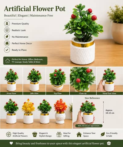 Artificial Flower Pots - Home & Office Decor