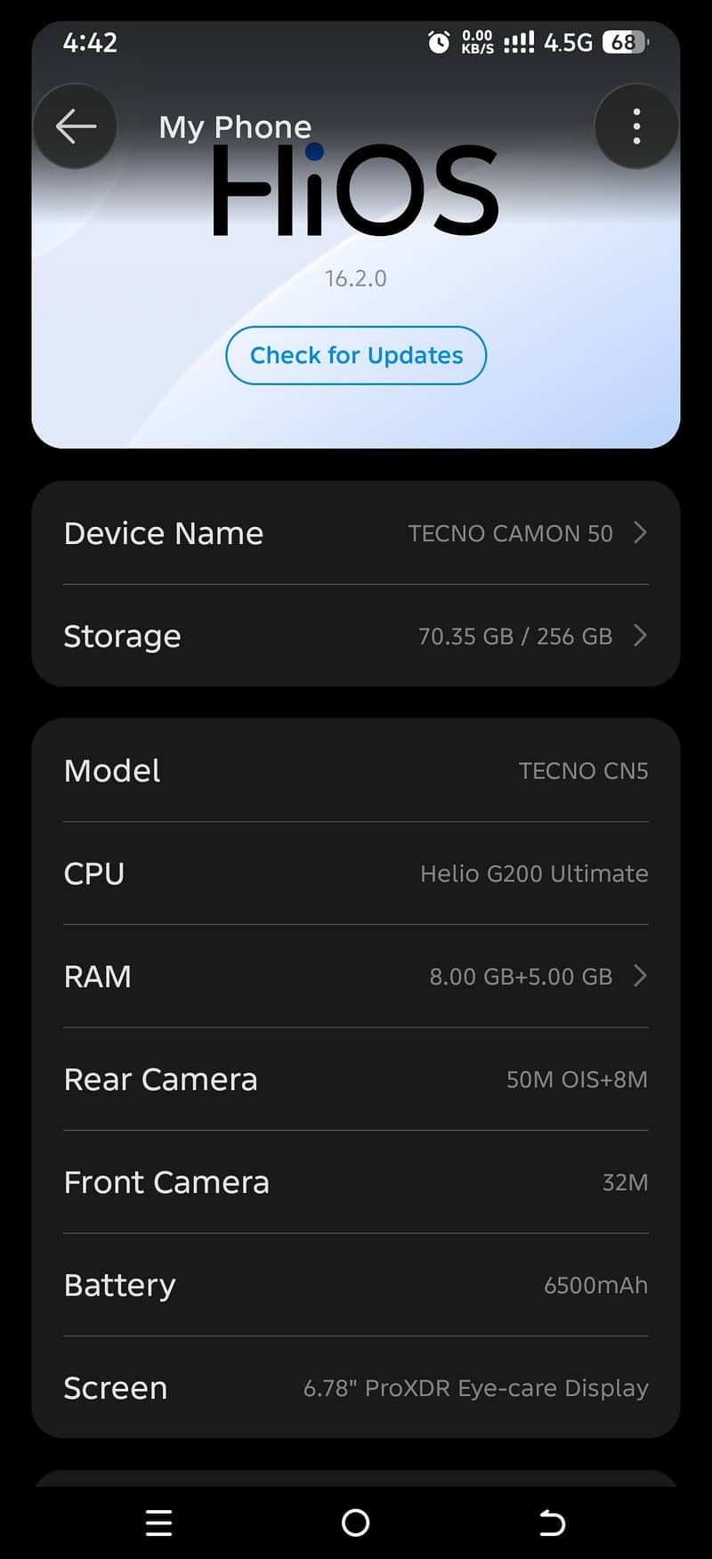 tecno camon 50 7