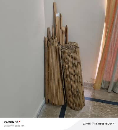 3 bamboo stick fence and wood