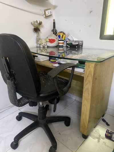 Office/Study Table with Leather Chair