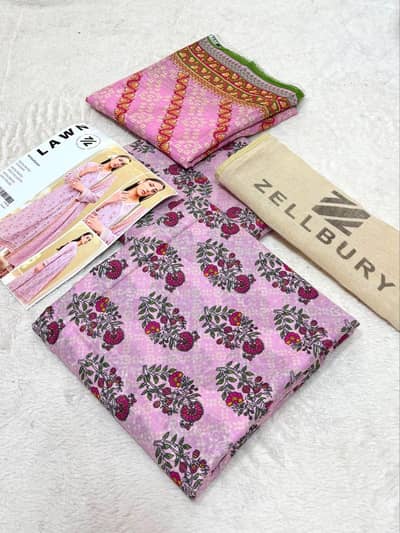 Zellbury   Original 3pc Printed lawn Collection   Fabric Lawn