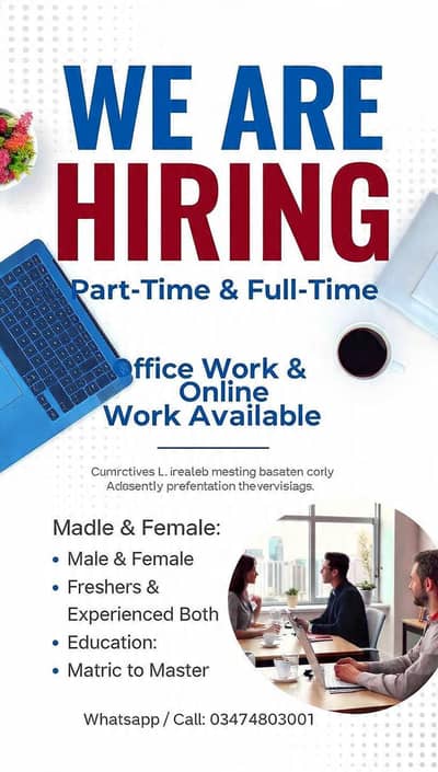 PART TIME WORK AVAILABLE FOR MALES AND FEMALES