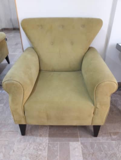 Elegant Single Seater Sofa / Armchair & Folding Tray Table for Sale