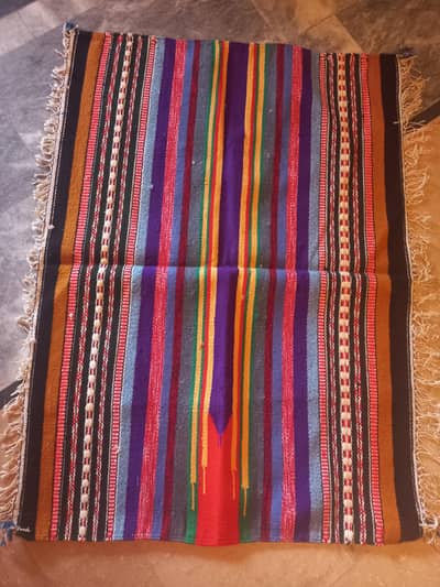 Handmade Cotton Dari / Floor Mat  Multicolor