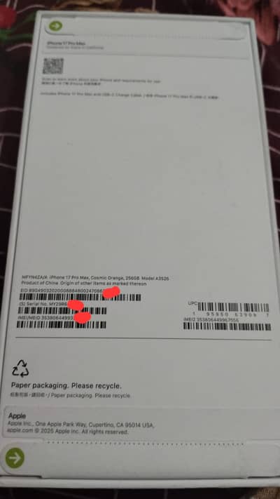Apple iPhone 17 Pro Max box pack cosmic orange colour serious customer