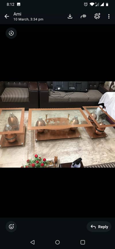 3 Piece Glass Center Table Set -- Used