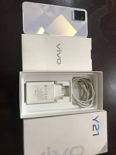 Vivo Y21 4GB 64GB Diamond White PTA Approved - Urgent Sale